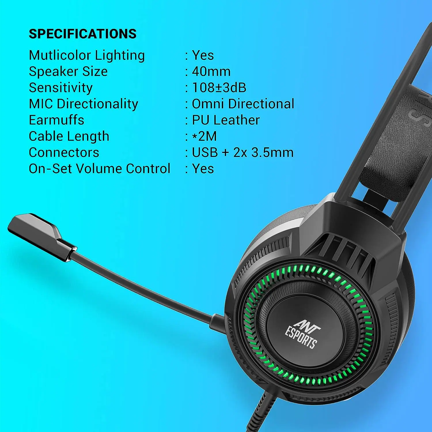 Ant Esports Gaming Headphone With MIC H580 Single Pin view 5